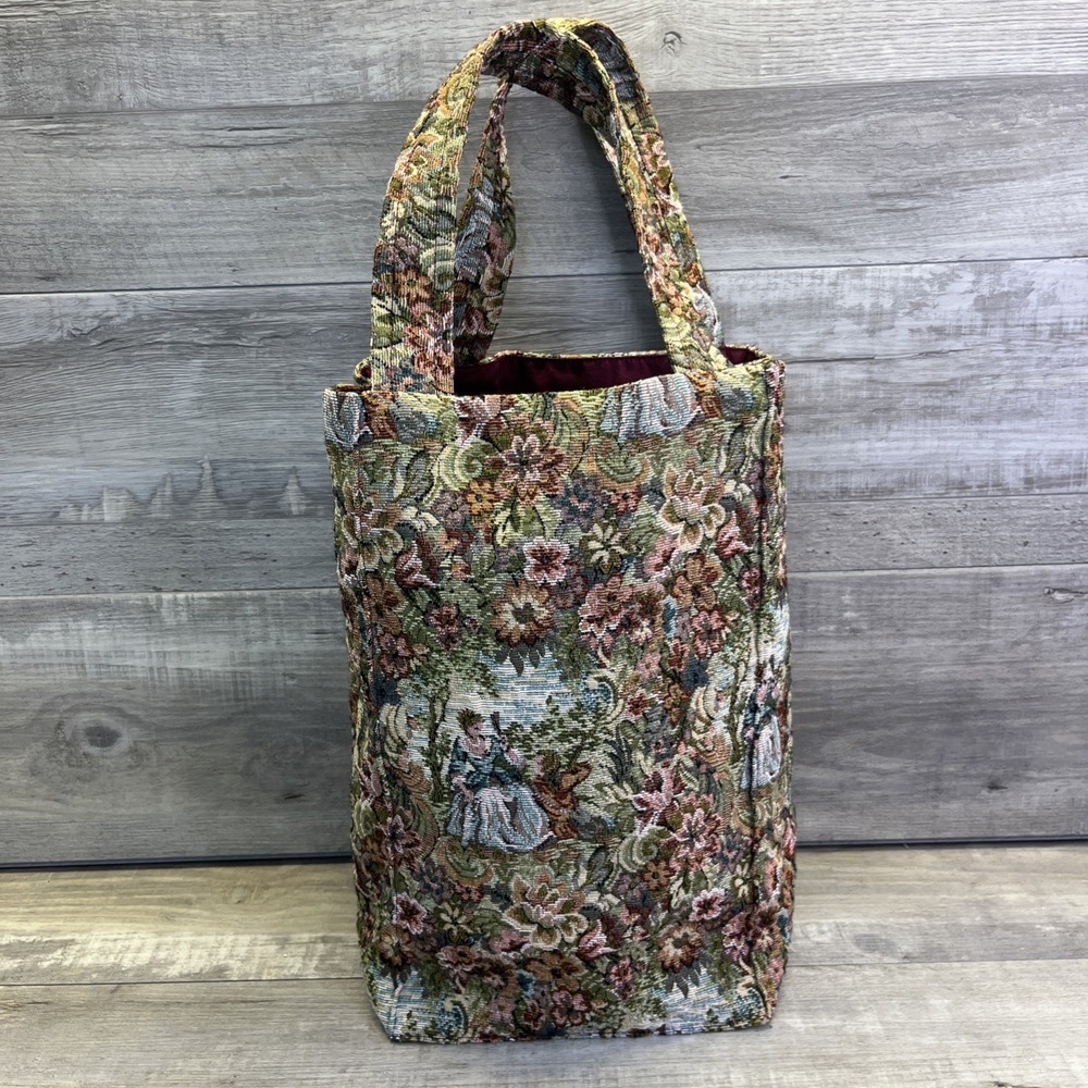 Tapestry Tote Bag Large Floral Print Vintage Cottagecore Market